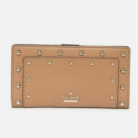 NWT Kate Spade Leather Carlin Street Studded/Embellished Stacy Wallet